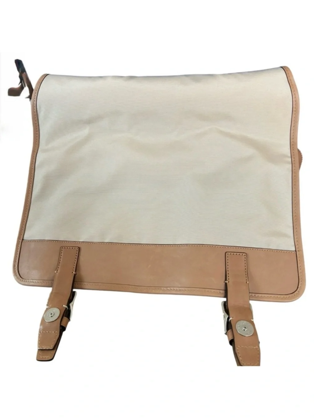 Blue Canvas Messenger Bag with Tan Trim - Picture 8 of 12